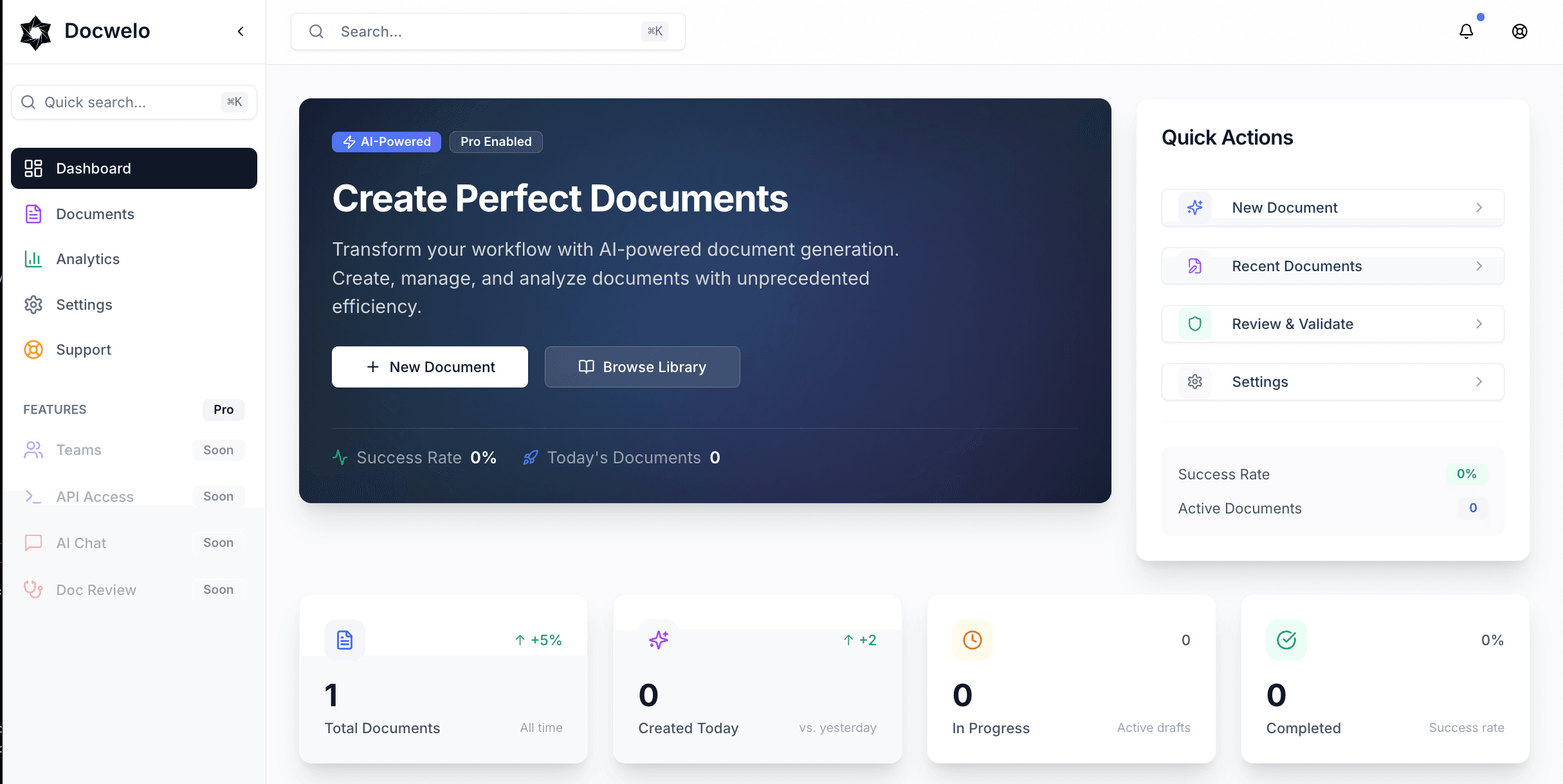 LegalDraw Dashboard Interface